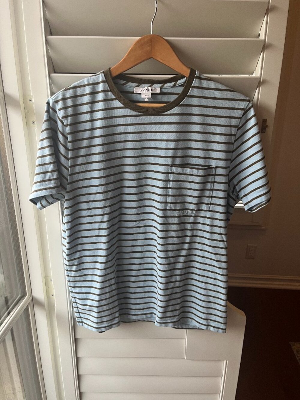 Frame Men's Classic Striped Pocket T-Shirt Size M